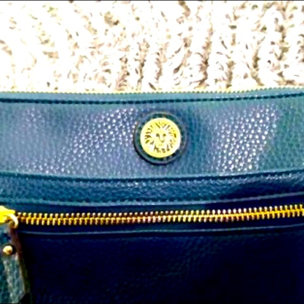 Anne Klein Sai Blue/ Indigo Crossbody Purse W /Lion Logo~ NWOT